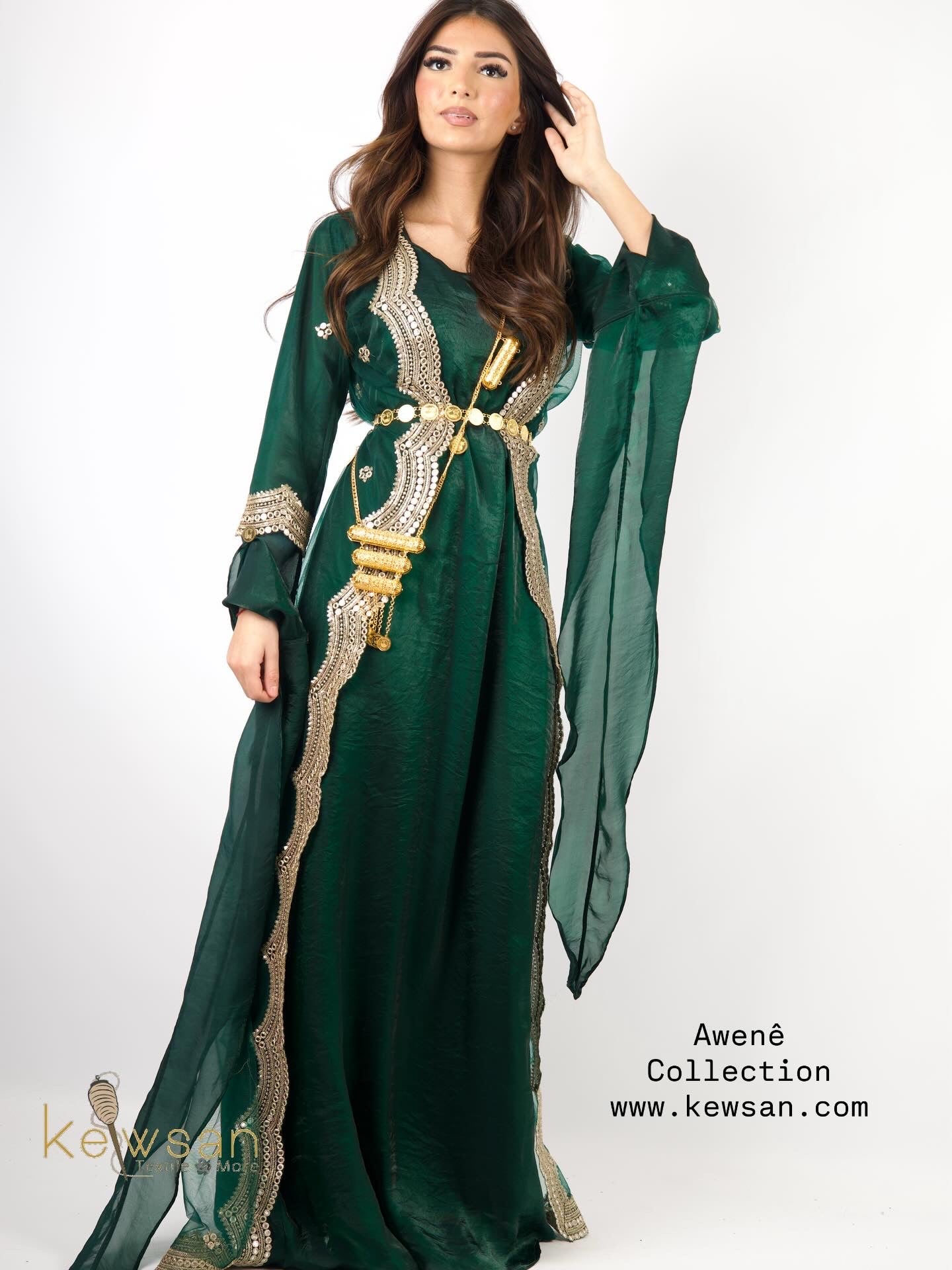 Awêne Kurdish Dress Dark Green