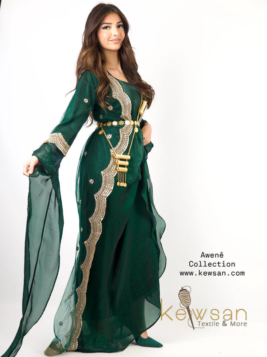Awêne Kurdish Dress Dark Green