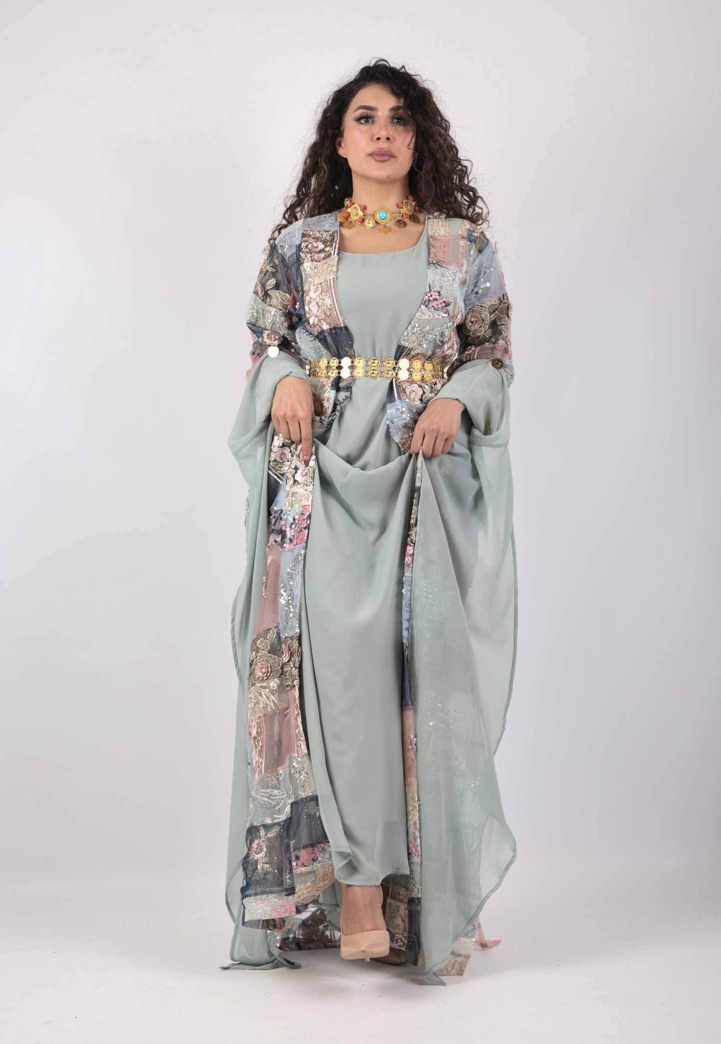 Azhin– Exclusive Kurdish Eco Set  Handcrafted • Sustainable • Meaningful  3 items and includes Belt and Arm pins as gift