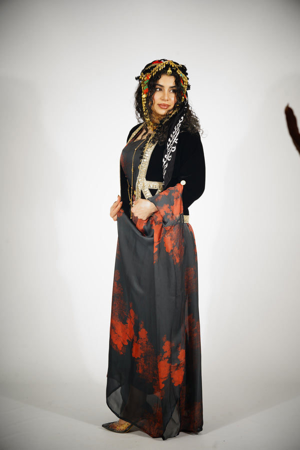 Zerin Collection – Black & Gold Kurdish Dress Set | Kewsan – Kurdish ...