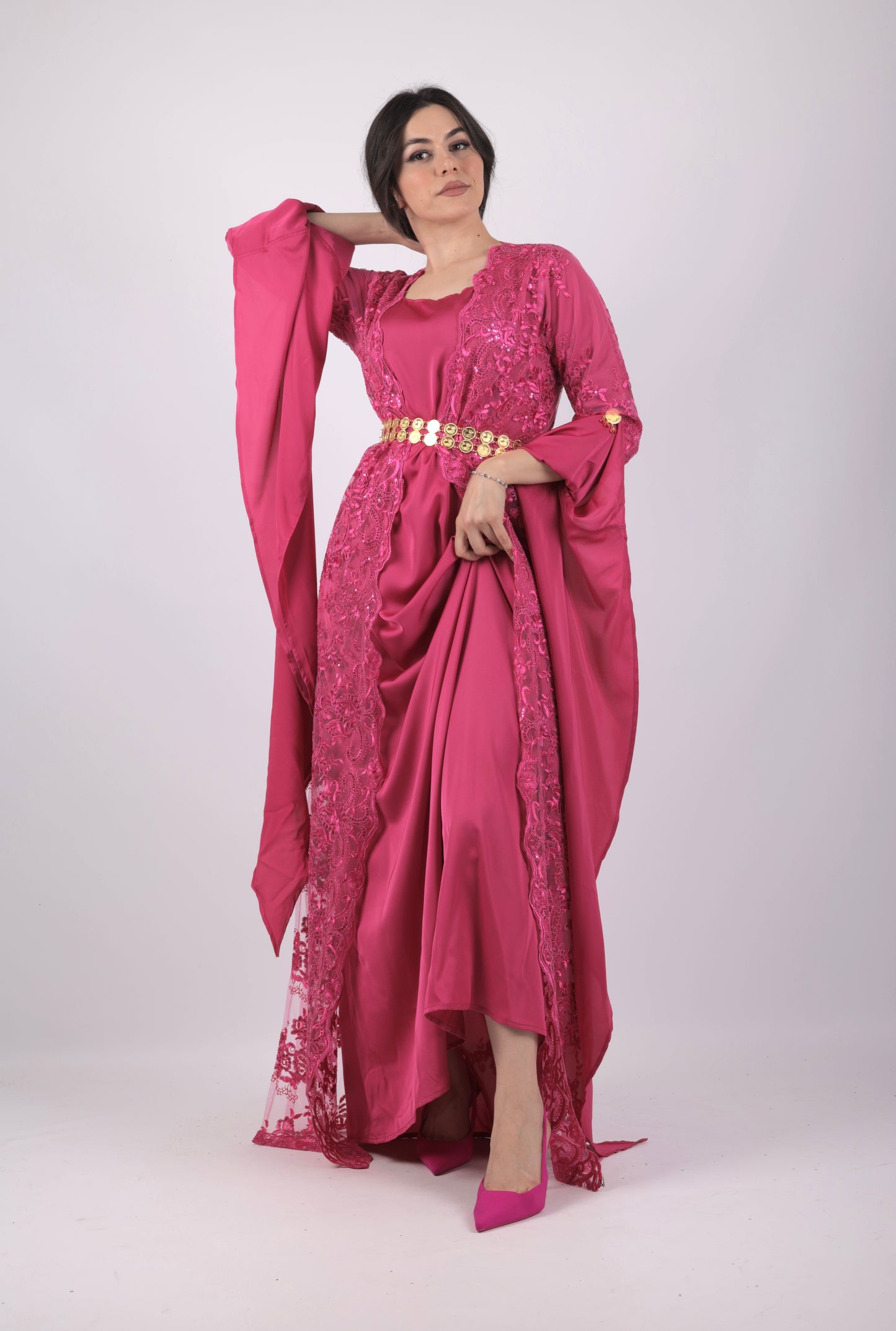 💕Sakar – 2-Piece Kurdish Dress Hot pink | Modern, Soft & Graceful