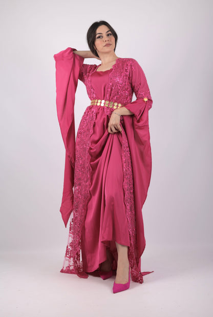 💕Sakar – 2-Piece Kurdish Dress Hot pink | Modern, Soft & Graceful