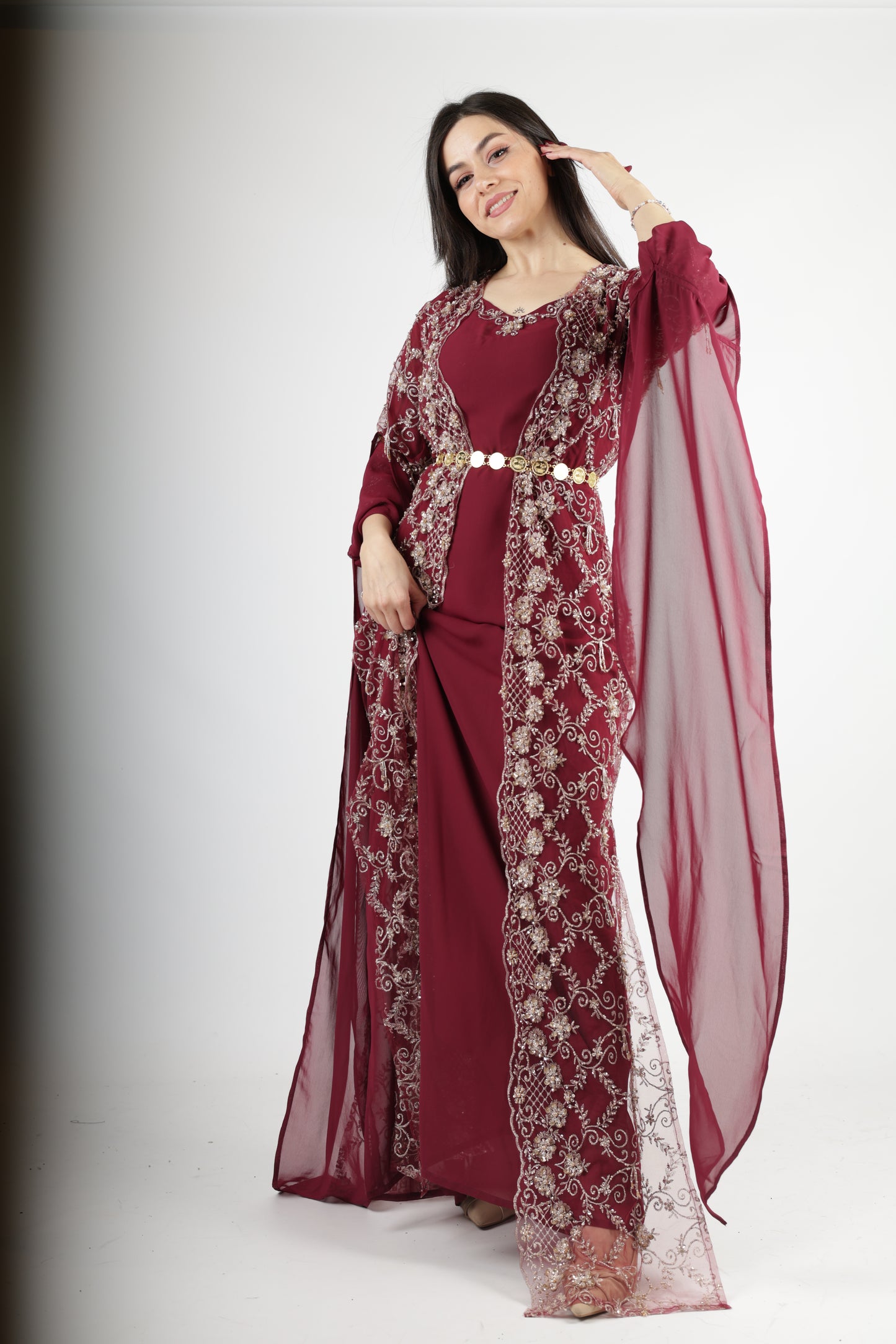 Awaz Dress – Burgundy 3 items