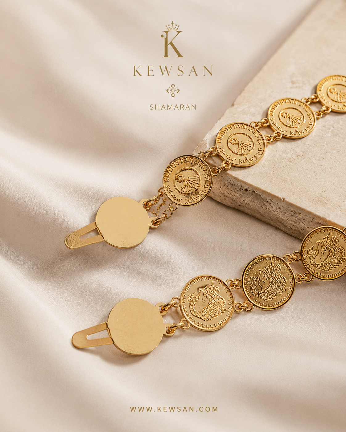 Belt Welded Lahim Gold plated Shamaran and Kurdistan symbols in Luxury Box 110 Cm (kopia)
