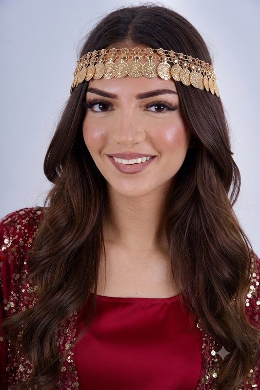 Headband and  Necklace Golden