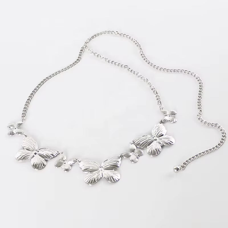 Silver Butterfly Chain Belt for Children and Teenagers