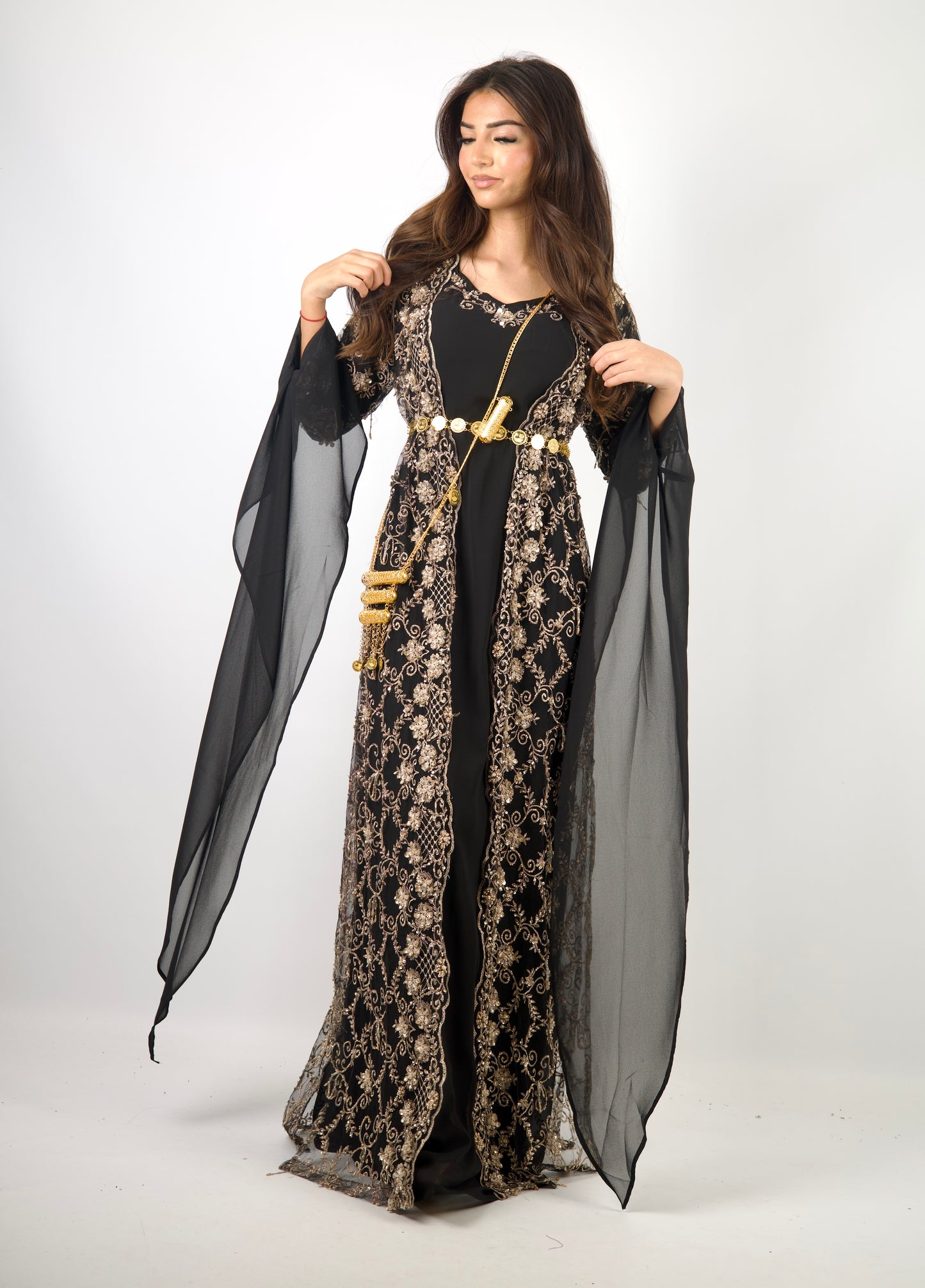 Awaz Black Kurdish Dress 3 items