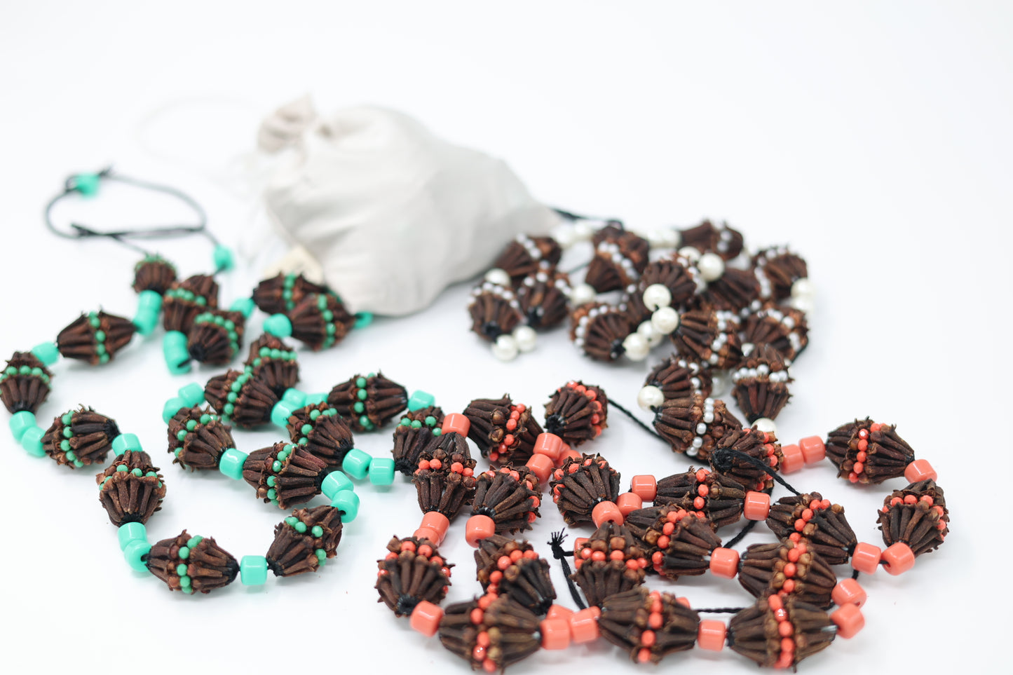 Mêxek – Traditional Kurdish Necklace Orange Shilan Beads & Fragrant Herb