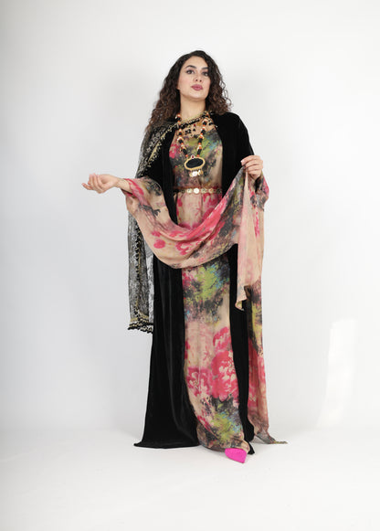 Stran Kurdish Dress complete with long kawa velvet