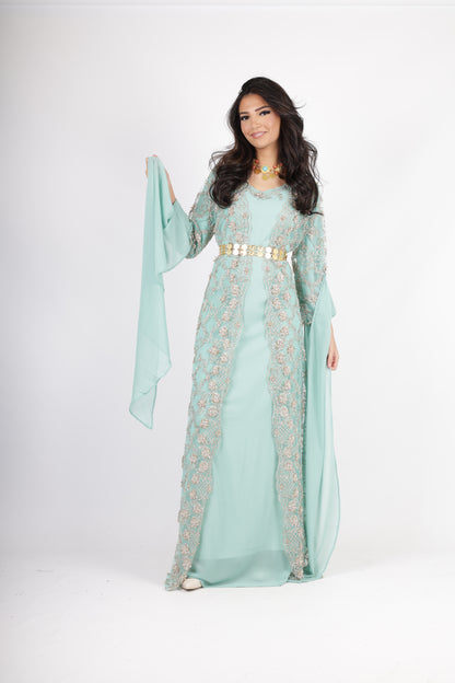 Awaz Kurdish Dress light turquoise 3 items