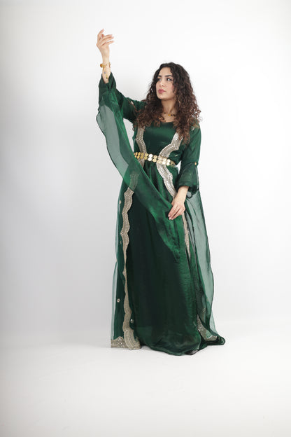 Awêne Kurdish Dress Dark Green