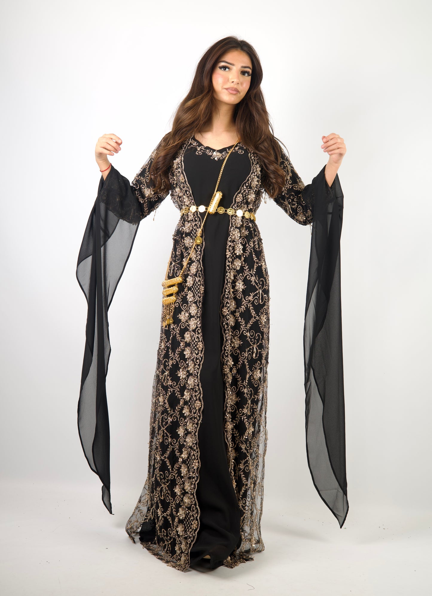 Awaz Black Kurdish Dress 3 items