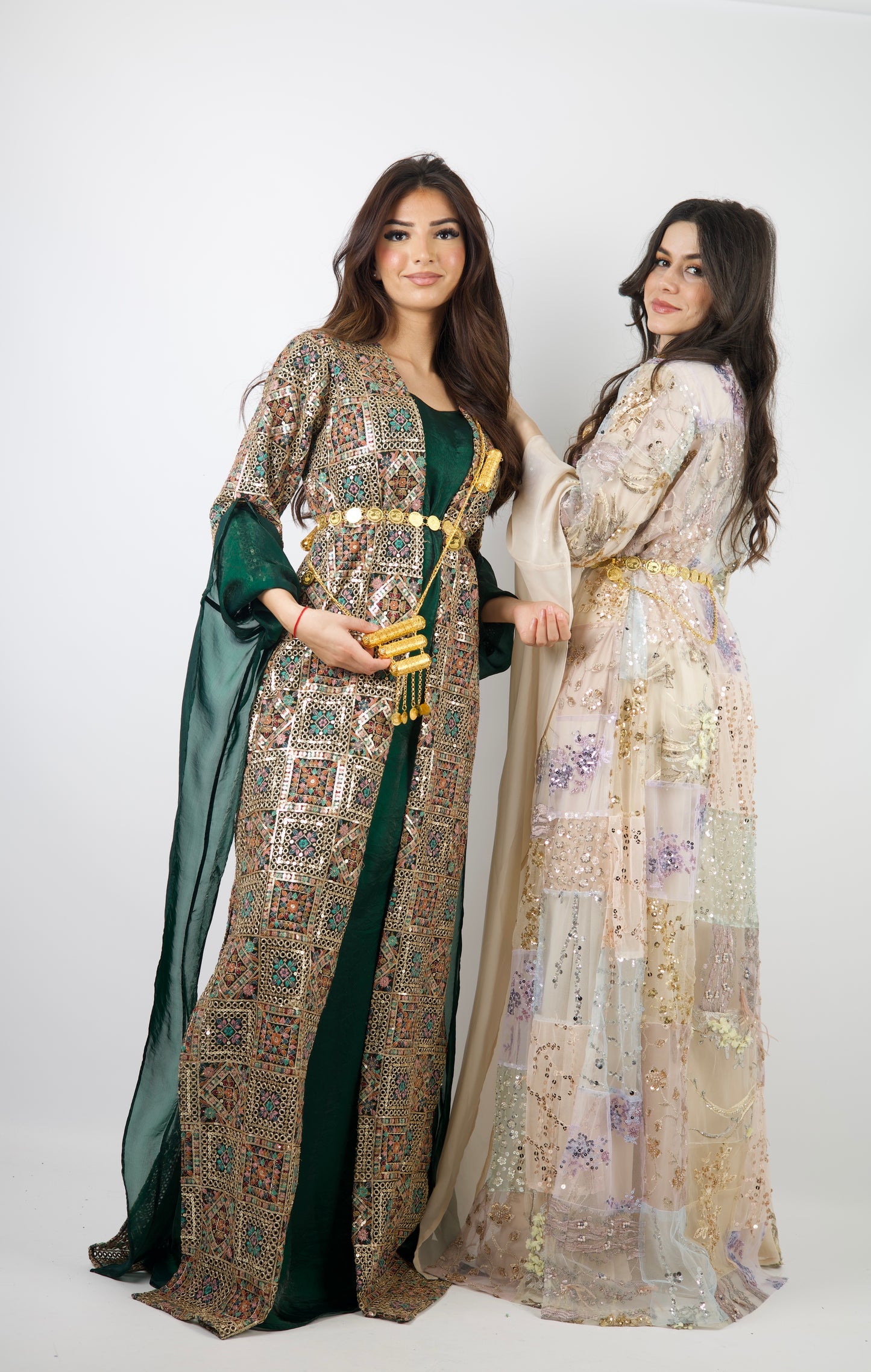Cudi Kurdish Dress Green – Luxury Embroidered 3-Piece Set