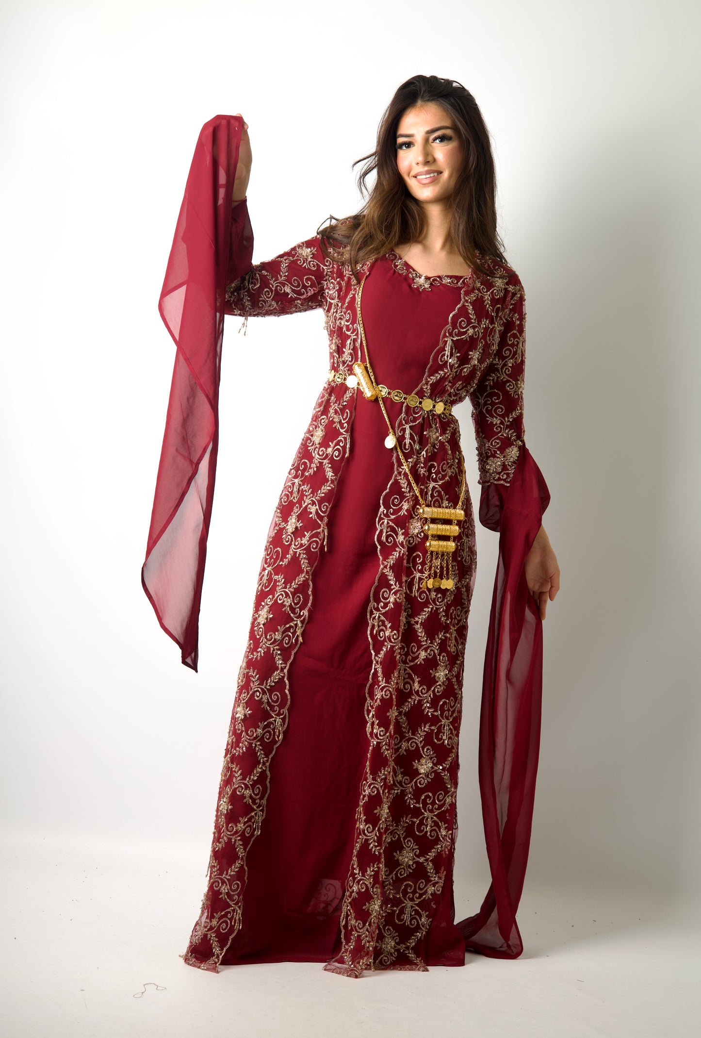 Awaz Dress – Burgundy 3 items