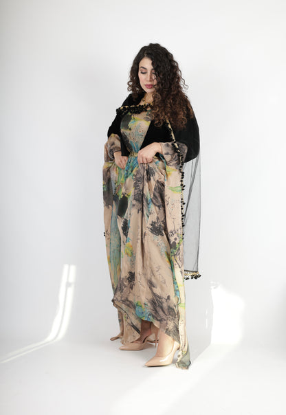 Awrang Kurdish Dress complete with Velvet Salte