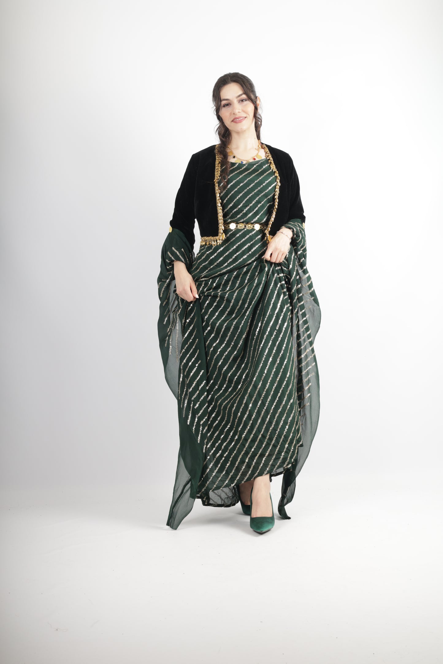 kresha Kurdish Dark Green set 3 items