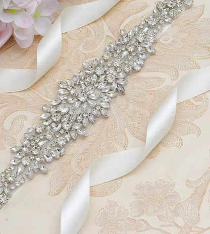 Silver Crystal Belt with Elegant Design