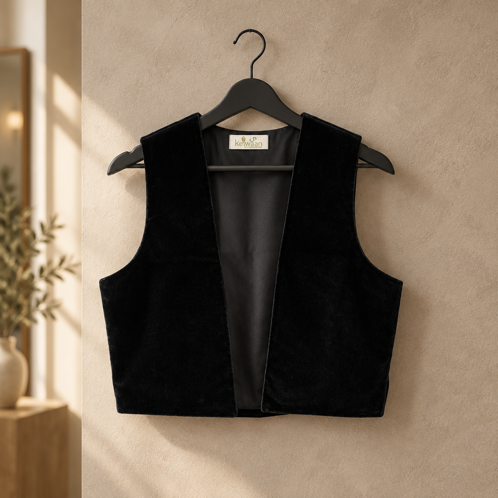 Hêlak Kurdish Vest Black Velvet