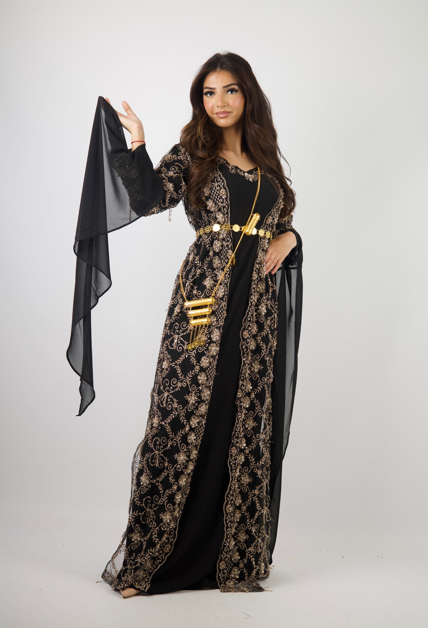 Awaz Black Kurdish Dress 3 items