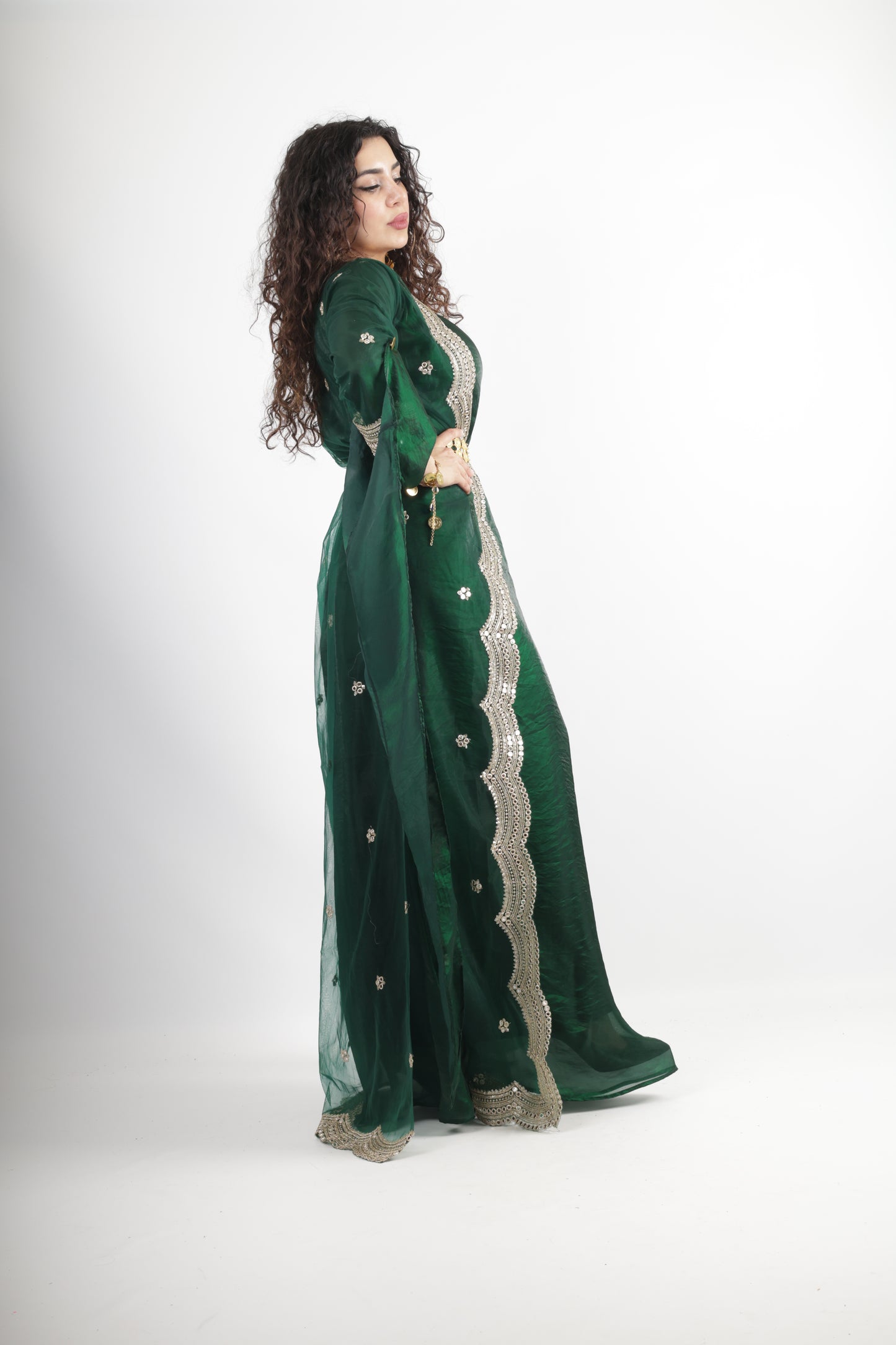 Awêne Kurdish Dress Dark Green