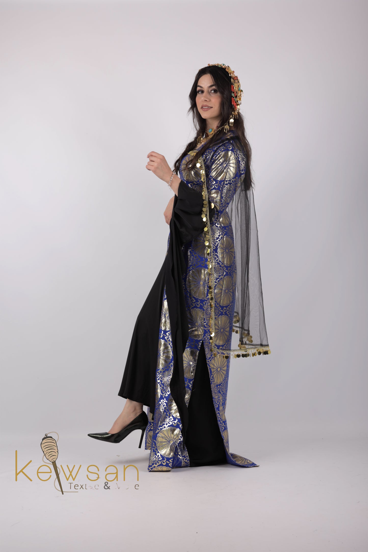 Kurdish Dress Hafse Xan 2 items Carbon blue