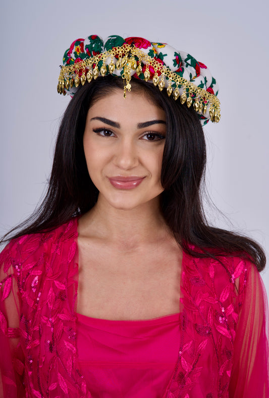 Kofi - Traditional Kurdish Head Accessory white-✨ Make It Your Own! ✨