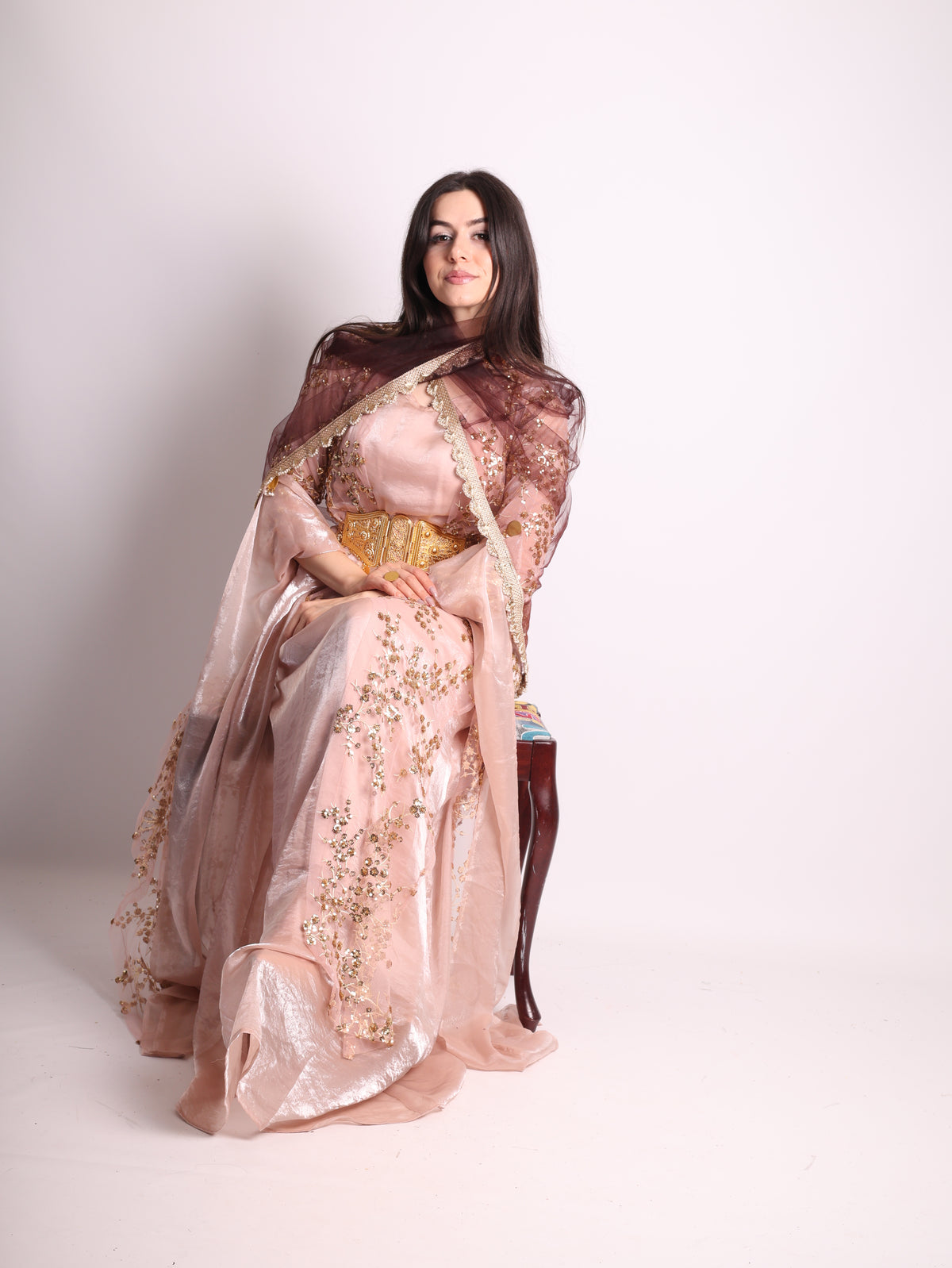 Shkofa– Rose Gold -Kurdish Dress 4  Brown