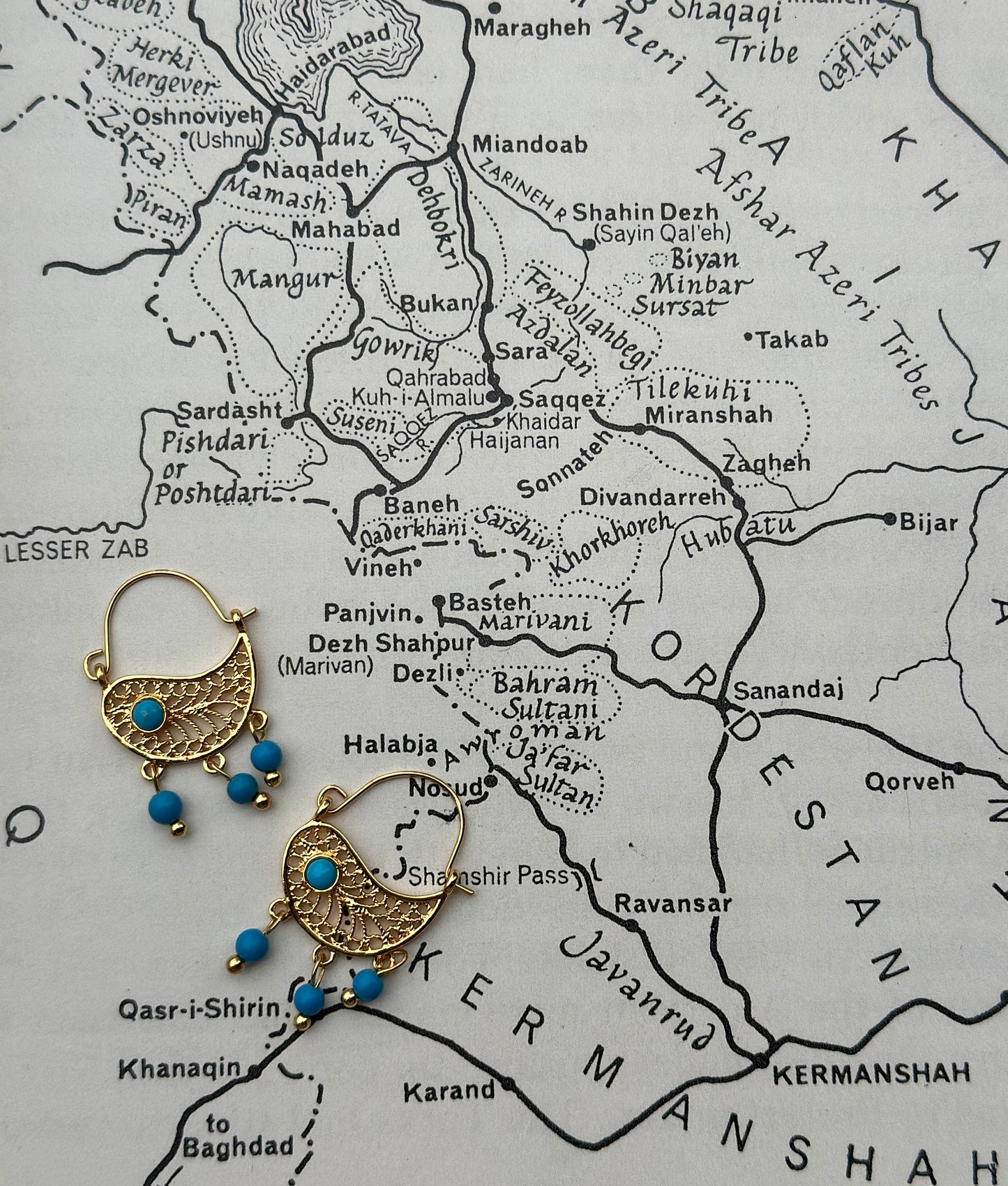 Buy 2  Turquoise Get 3 گوارە Goward Kurdish Earings