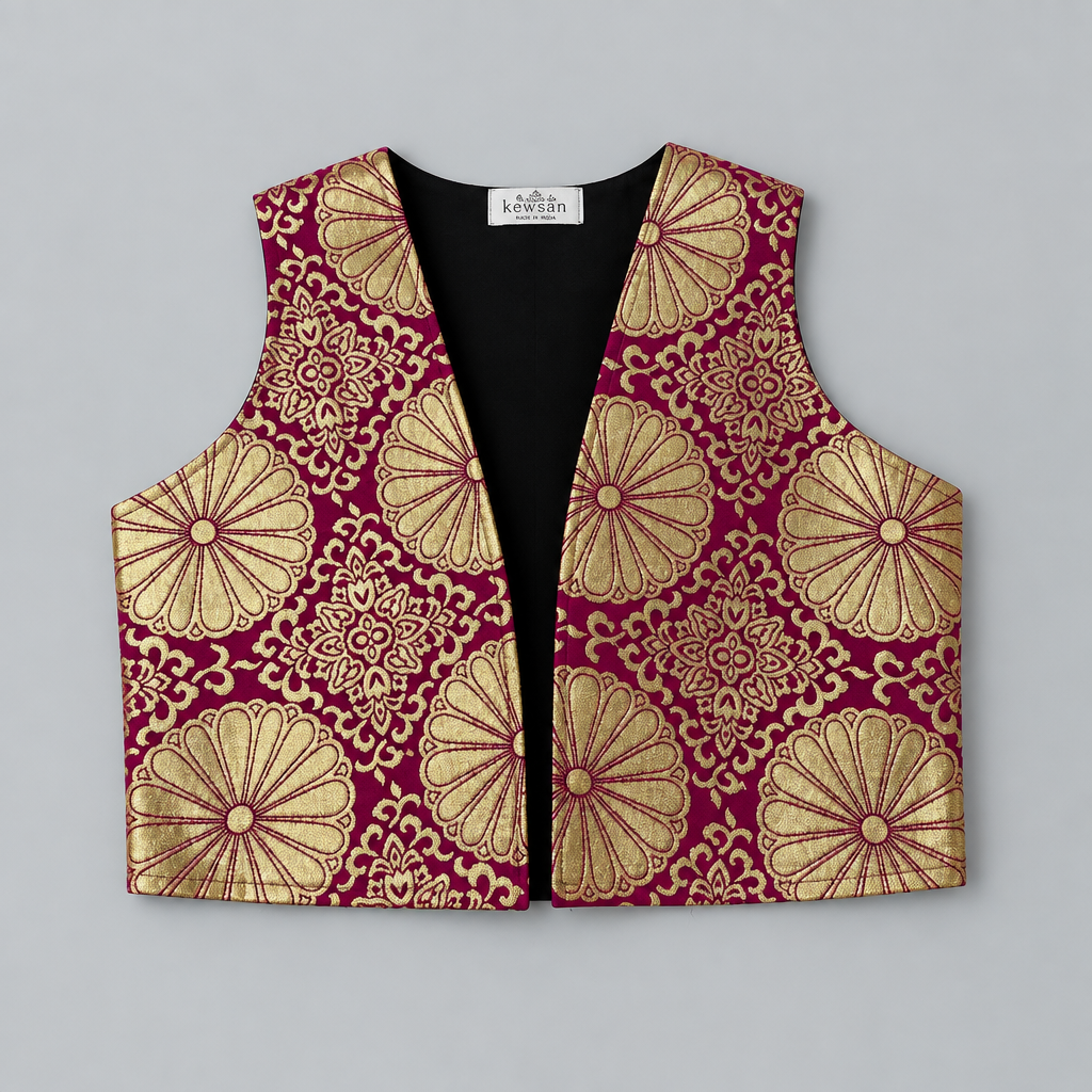 Helak – Traditional Kurdish Vest in Magenta (Arxewani)