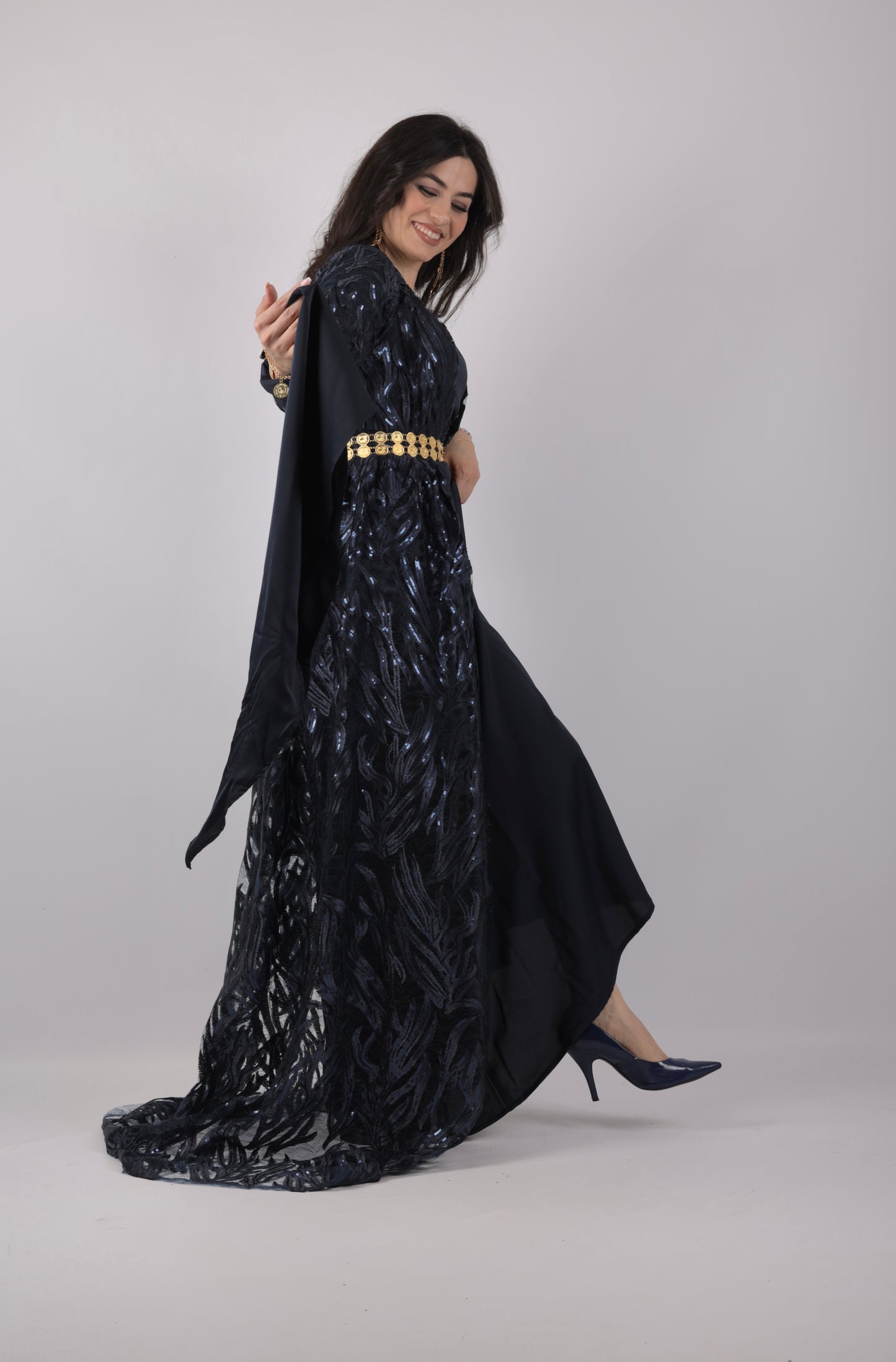 Sozdar Kurdish Dress Navy Blue Badini
