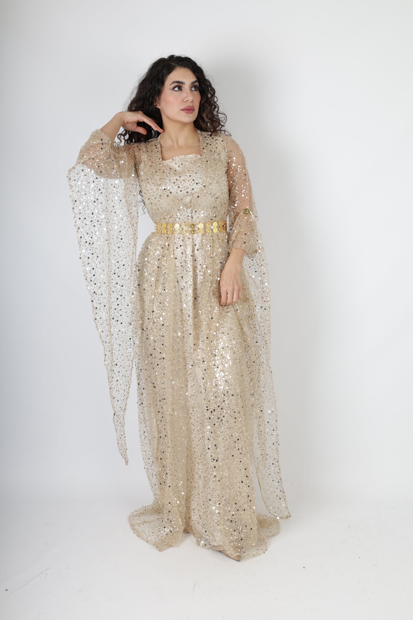 Dark Green Kurdish Kawa Dress Set – Badini Style with Kras, Kolwane & Underdress 4 items