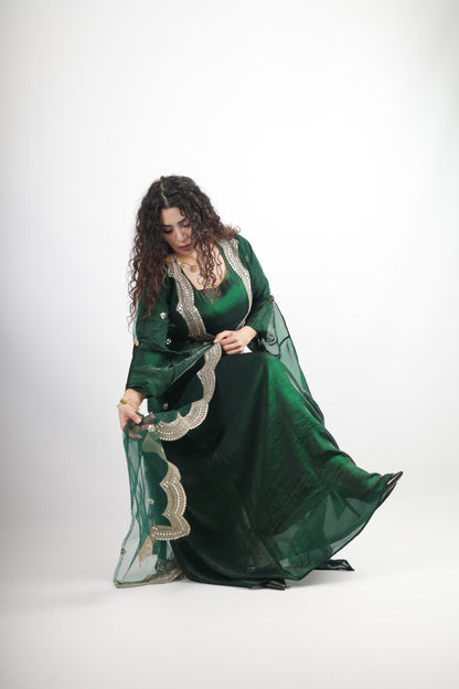 Awêne Kurdish Dress Dark Green