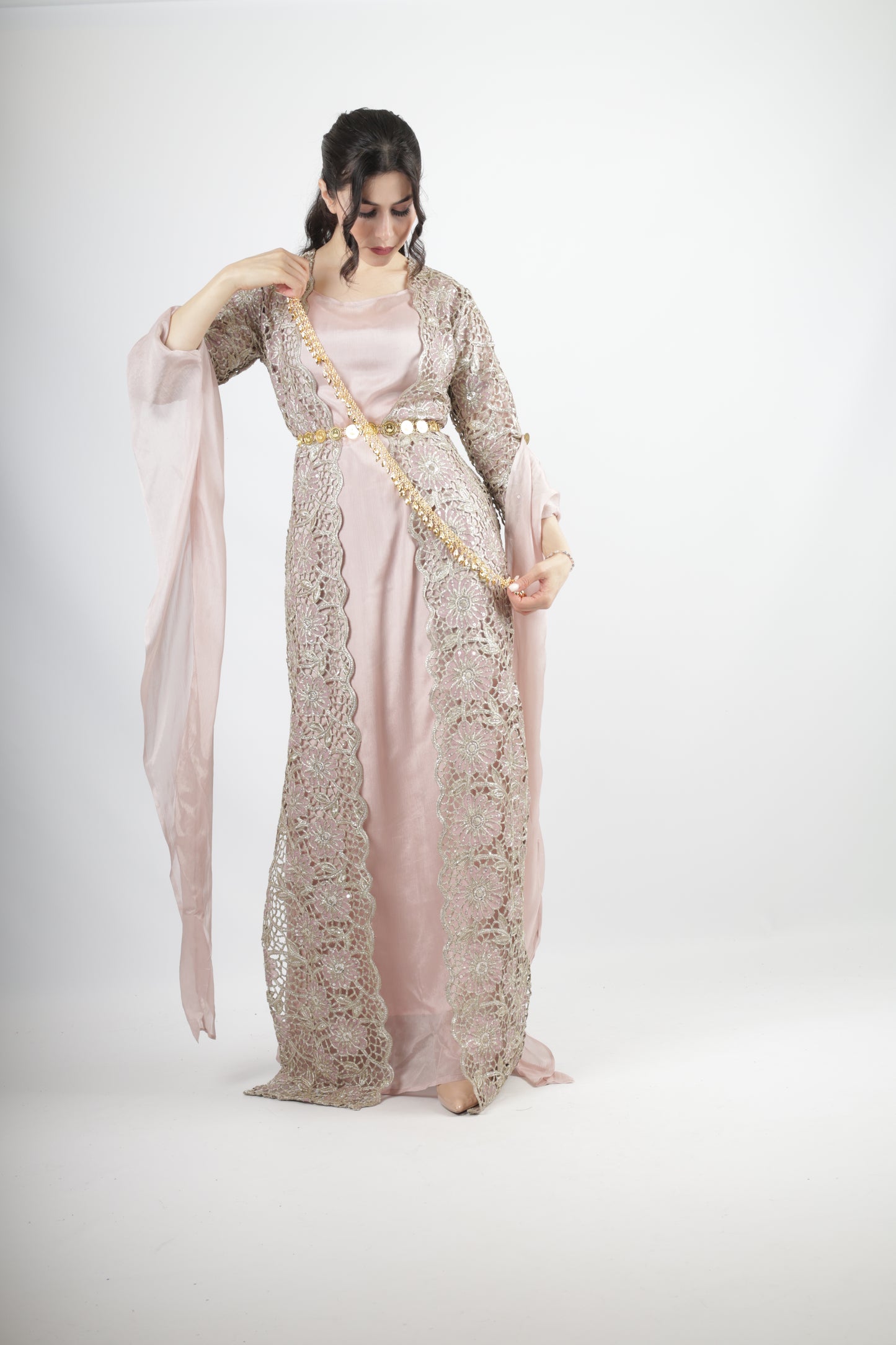 Dicla Kurdish Dress – Luxury Cutwork Collection Rosa