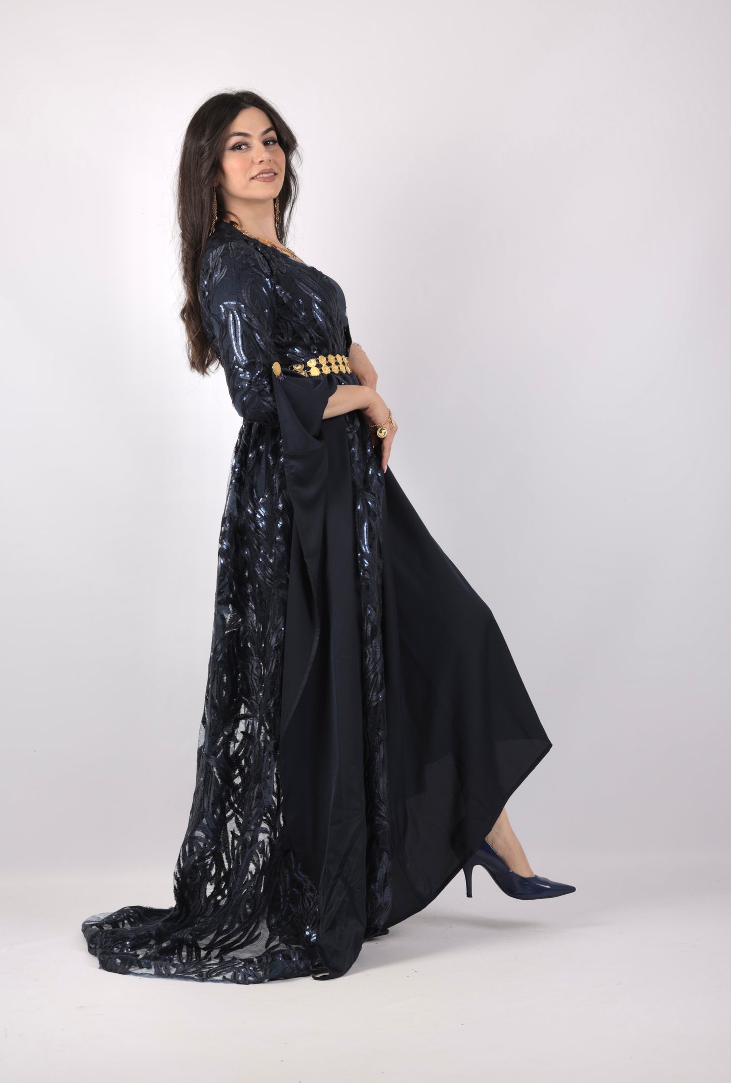Sozdar Kurdish Dress Navy Blue Badini