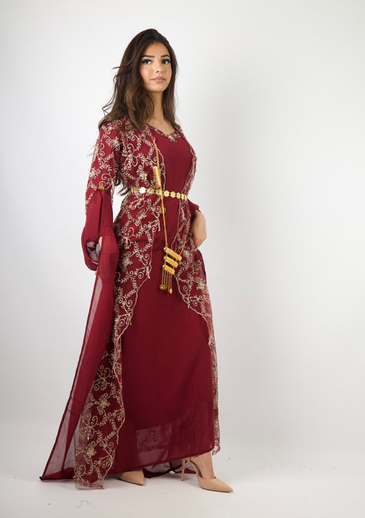 Awaz Dress – Burgundy 3 items