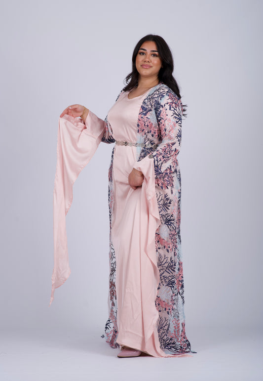 Beautiful Kurdish dress from the Baxan Collection featuring soft mesh embroidery and a luxurious satin silk Kiras, perfect for Newroz and weddings.