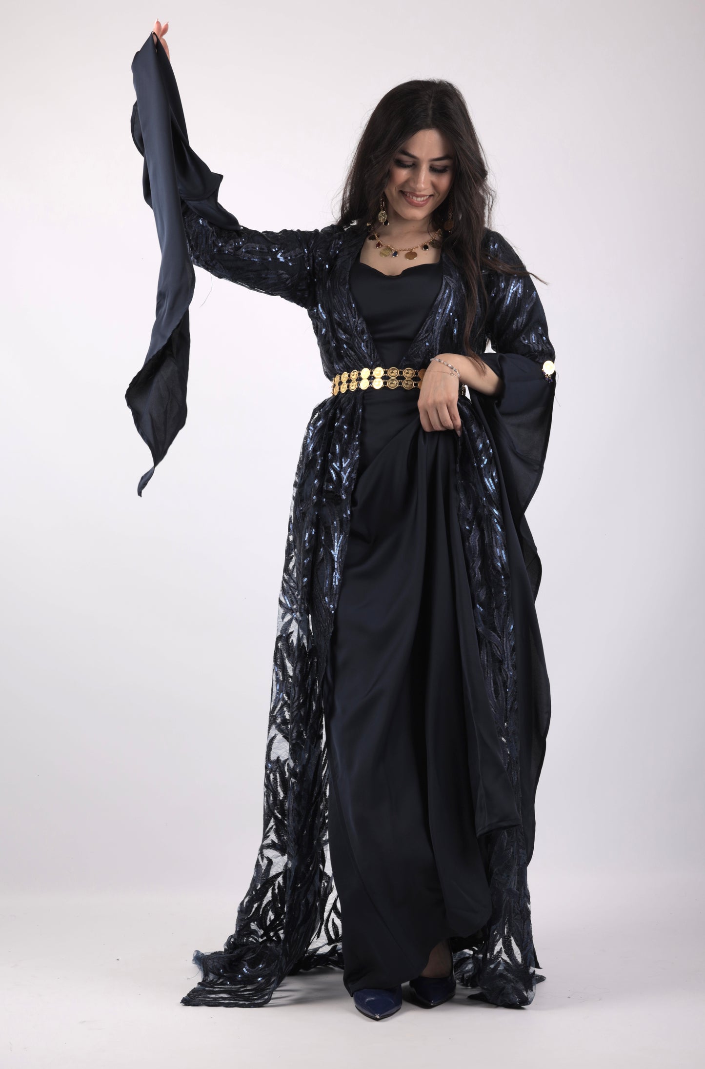 Sozdar Kurdish Dress Navy Blue Badini