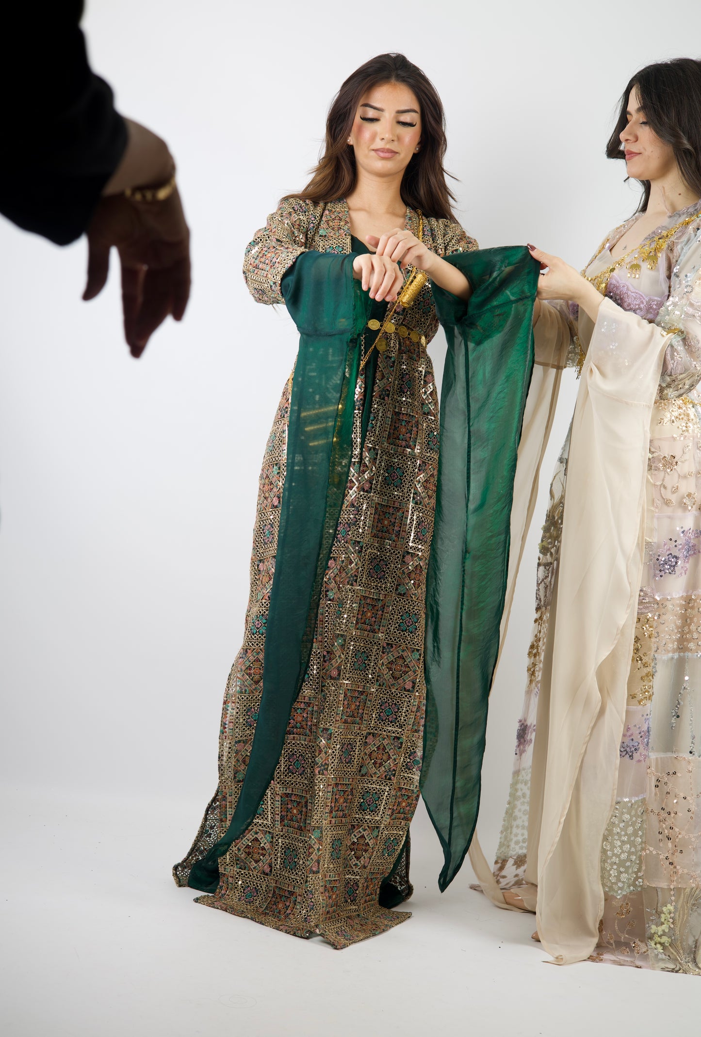 Cudi Kurdish Dress Green – Luxury Embroidered 3-Piece Set