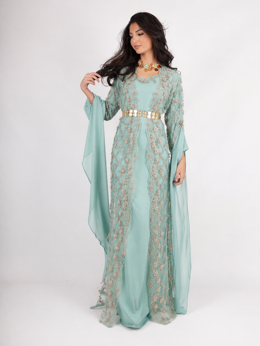 Awaz Kurdish Dress light turquoise 3 items