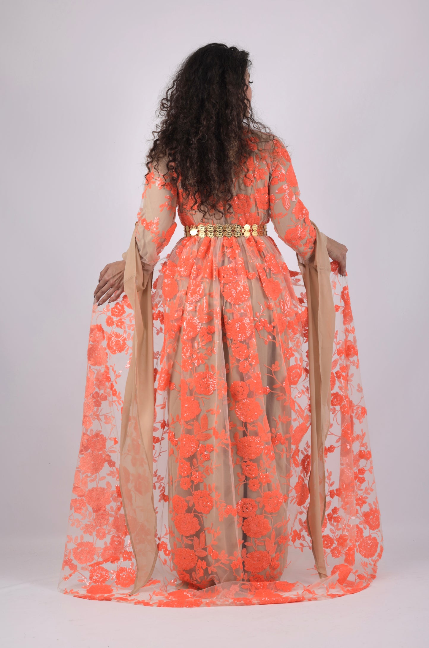 🧡 Dildar Collection – Badini Style in Orange Sequins 🧡