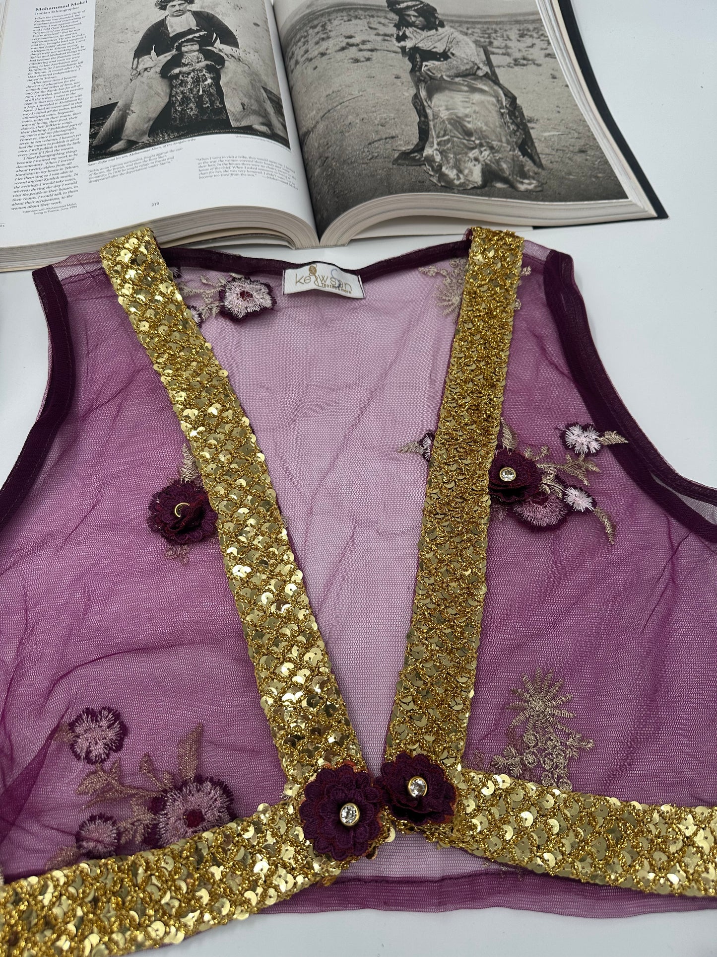 Xezal Collection – 4-Piece Kurdish Dress Set in aubergine