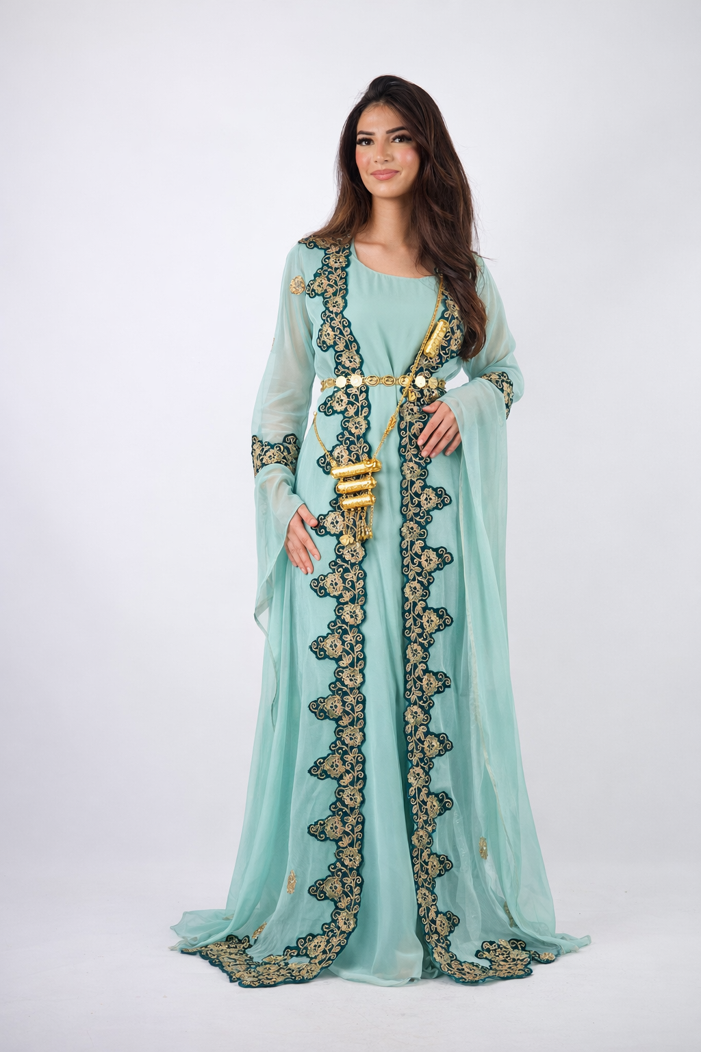 Azadi Kurdish Dress Turquoise Blue