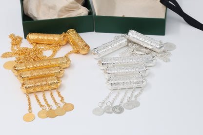 Kurdish Coin Shawl Chain – “Lola Zanjir” Silver and Golden