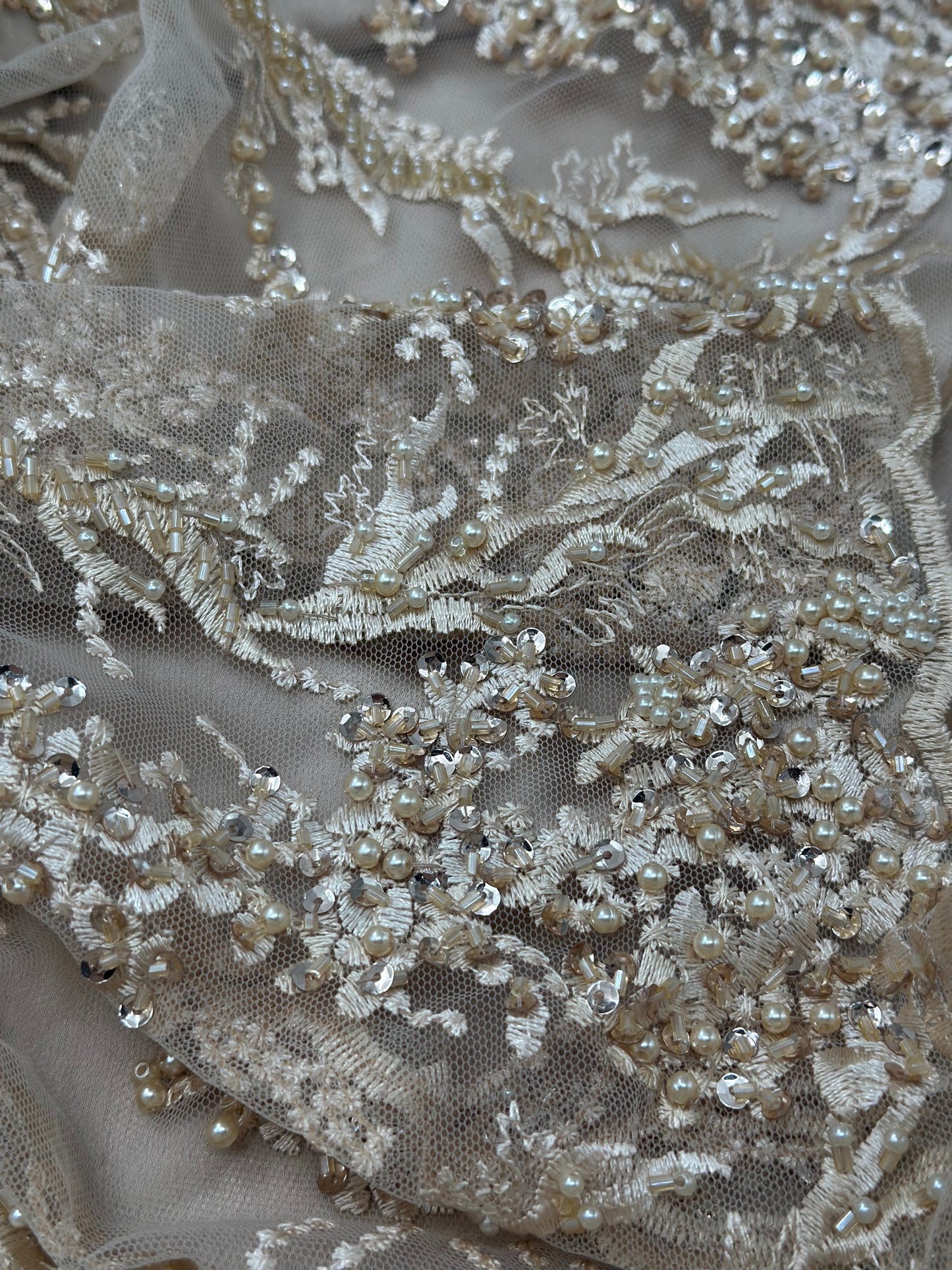 Luxury Hand Beaded peach Champagne set with belt