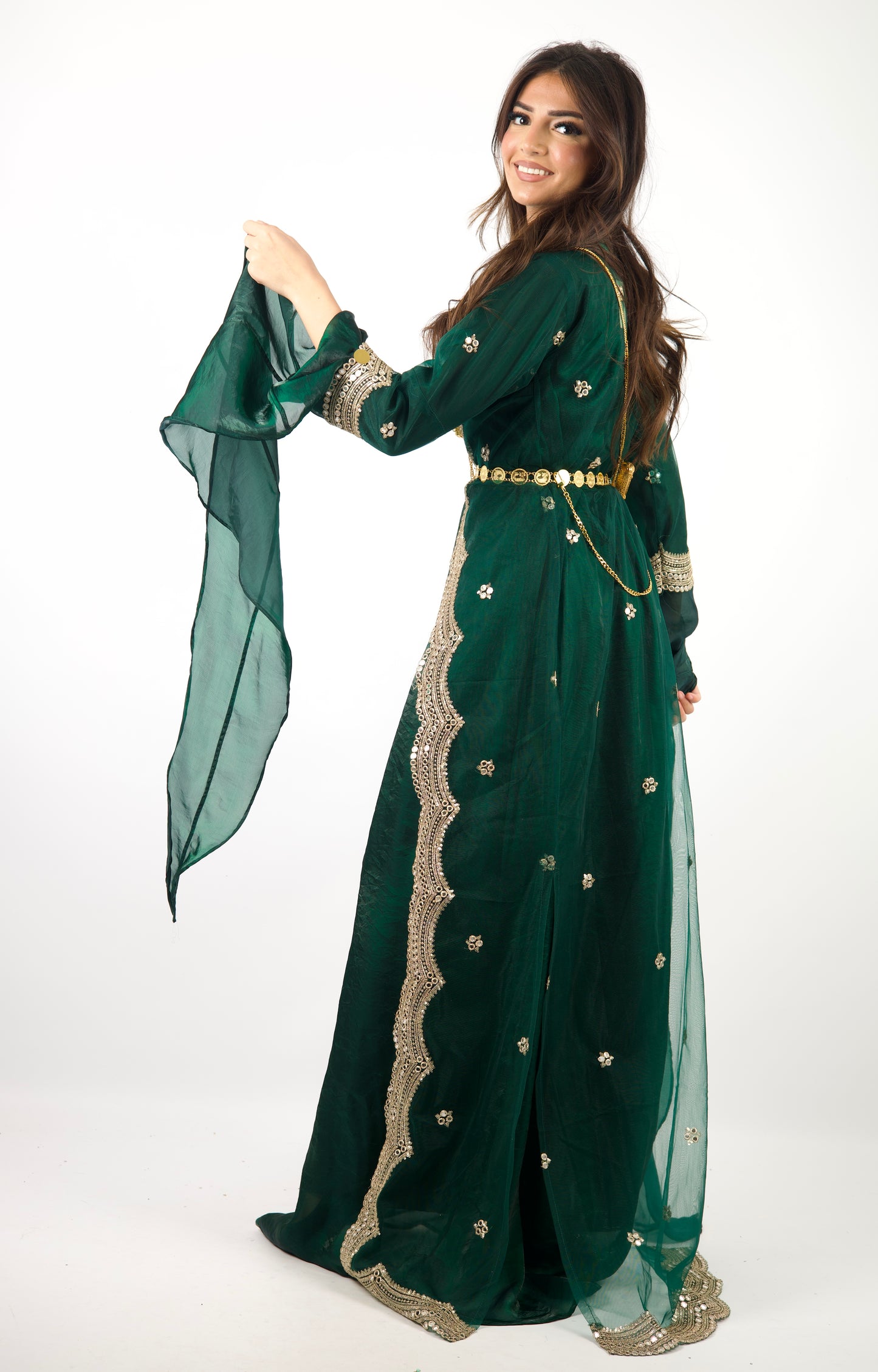 Awêne Kurdish Dress Dark Green