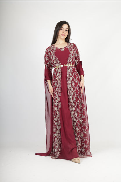 Awaz Dress – Burgundy 3 items