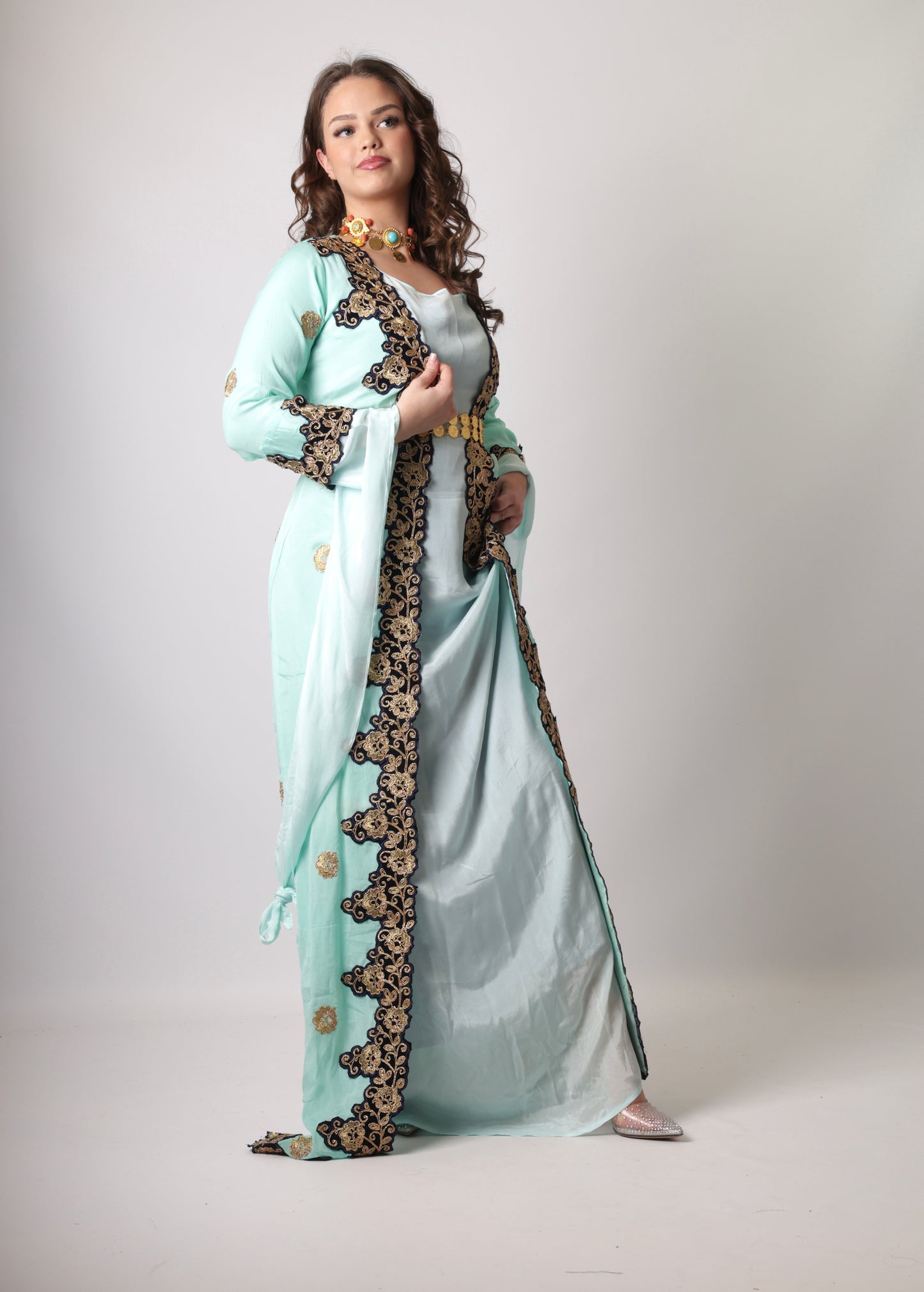 Azadi Kurdish Dress Turquoise Blue