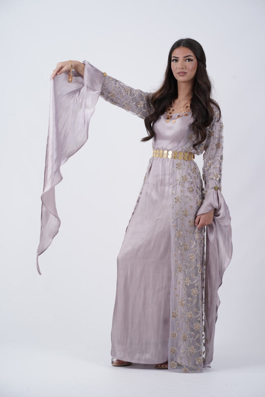 Chia Collection: Handmade Kurdish Dress Set with Crystal Beads & Embroidery