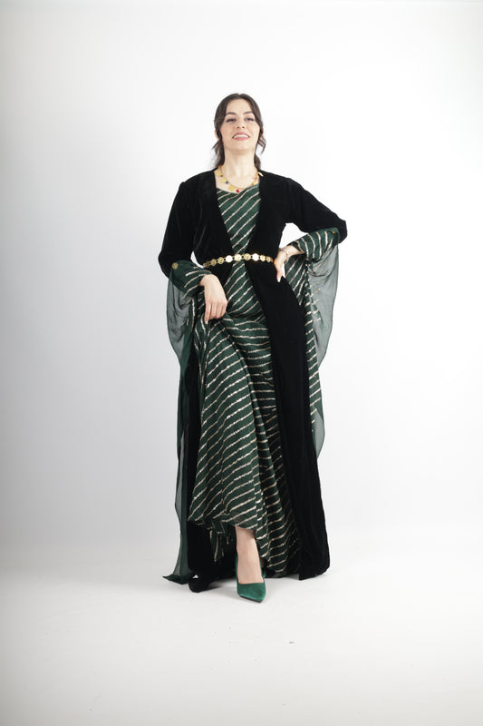 kresha Kurdish Dark Green set with Kawa