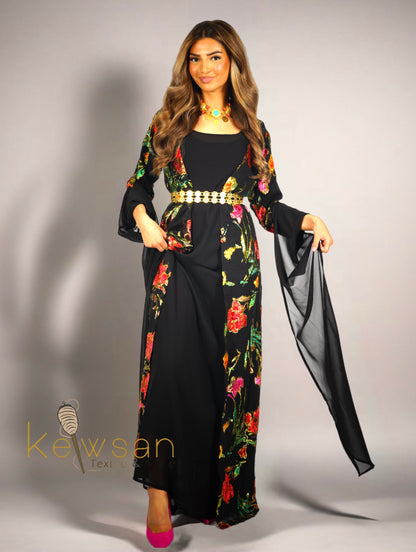 Delnia Kurdish Dress Hand Printed 3 items